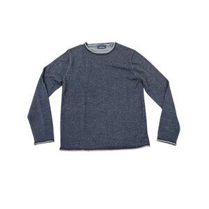 Toscano Sweater Blue Long Sleeve Wool Round Neck Classic Mens M